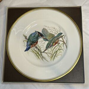 Vtg Boehm European Bird Collector Plate Kingfisher Bone Porcelain Made England